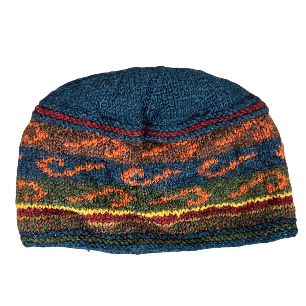 The Territory Ahead 100% Wool Fleece Lined Fair Isle Beanie Hat Made in Nepal